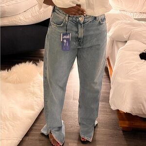 Straight leg denim jeans